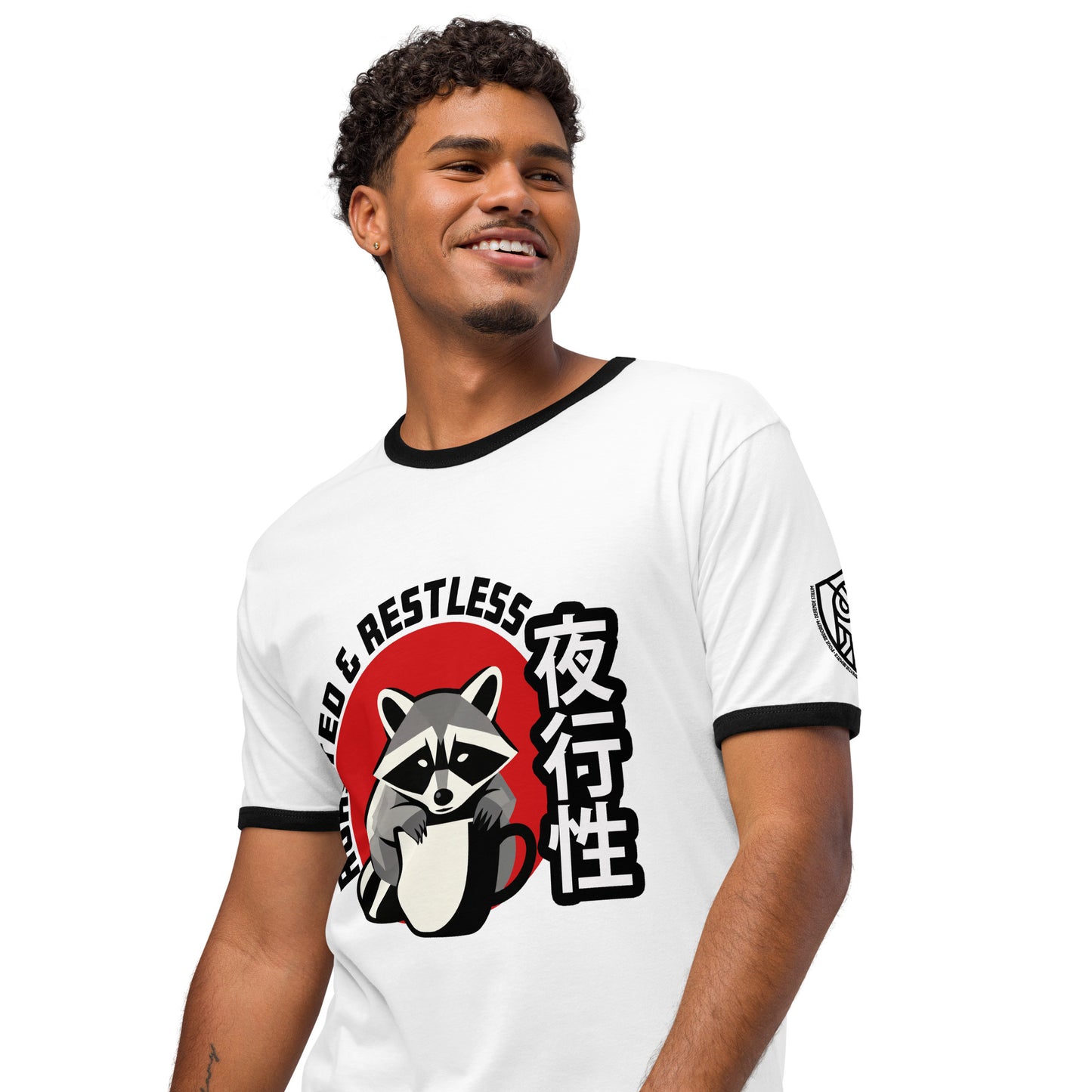 Roasted & Restless Retro Japanese Raccoon Graphic T-Shirt