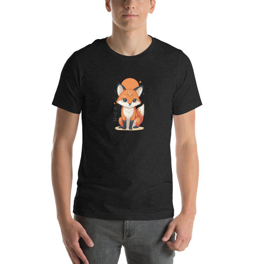 Kitsune Fox Otaku Graphic T-Shirt Black Heather