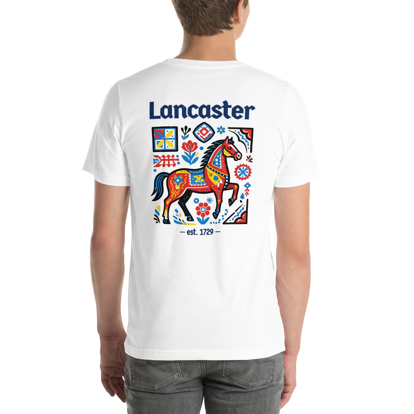 Lancaster Folk Art Horse Vintage Graphic T-Shirt White