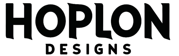 Hoplon Designs logo in black text on a white background