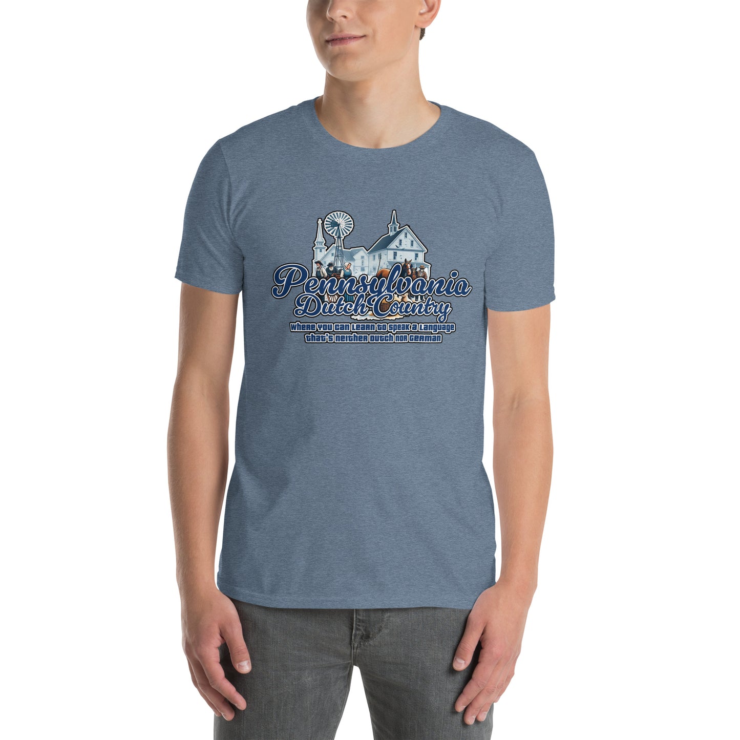 The Pennsylvania Dutch Paradox Graphic T-Shirt Heather Indigo