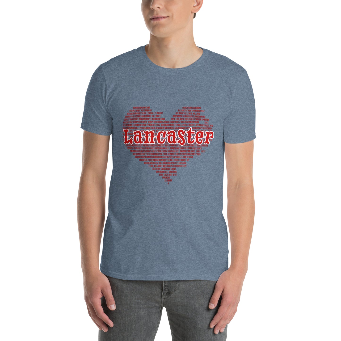 The Heart of Lancaster County Graphic T-Shirt Heather Indigo