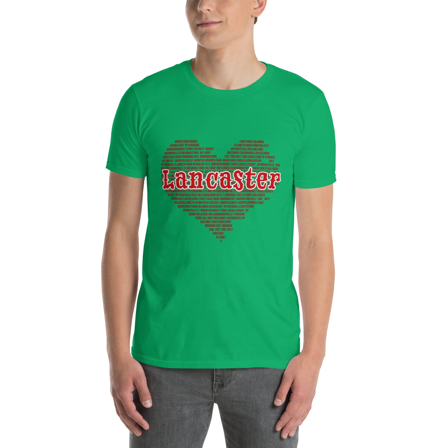The Heart of Lancaster County Graphic T-Shirt Irish Green