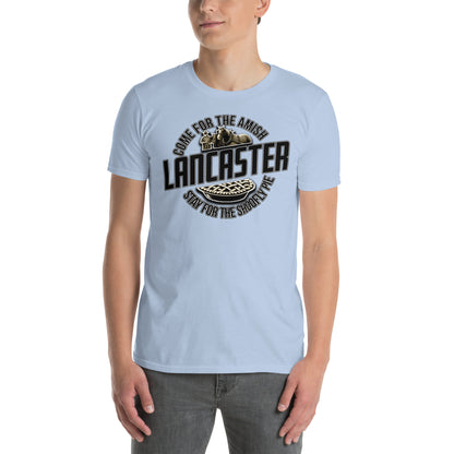 Come for the Amish, Stay for the Pie Graphic T-Shirt Light Blue