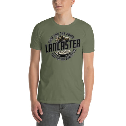 Come for the Amish, Stay for the Pie Graphic T-Shirt Military Green