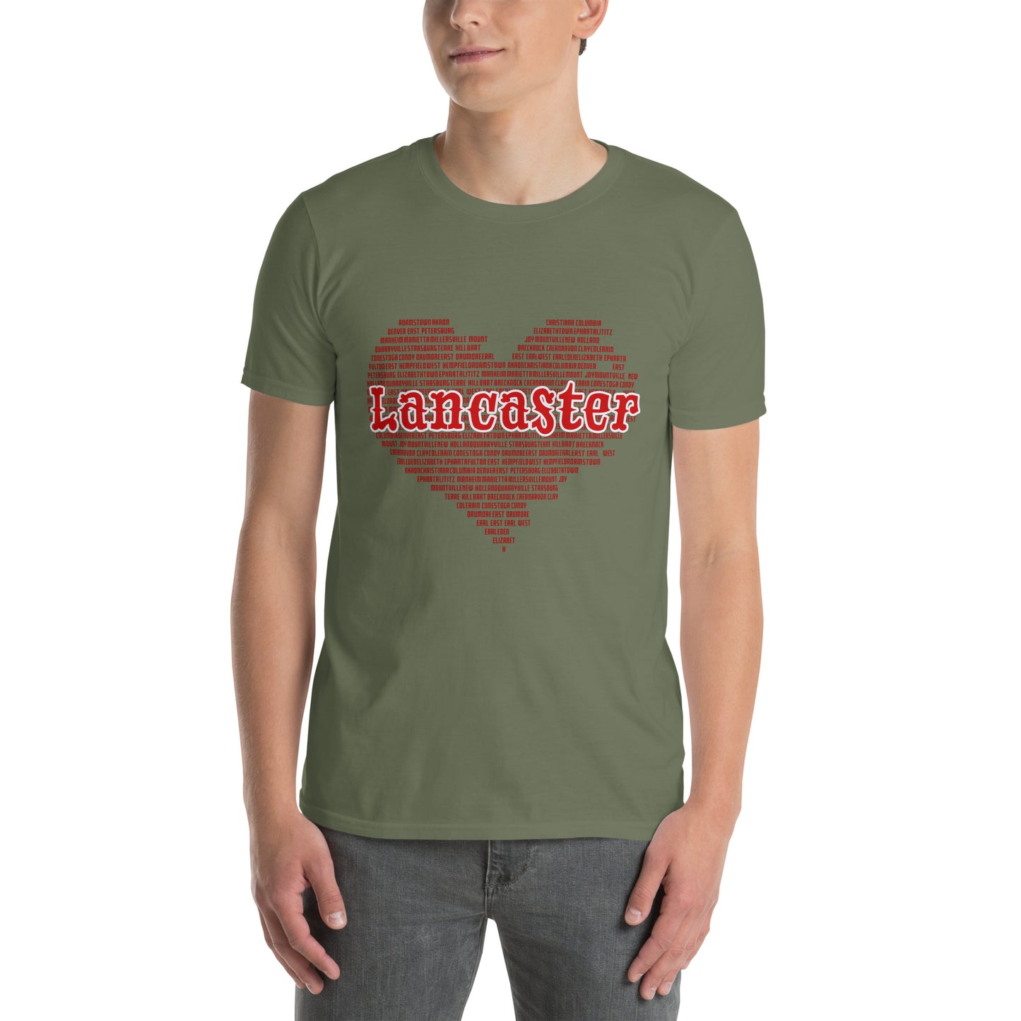 The Heart of Lancaster County Graphic T-Shirt Military Green