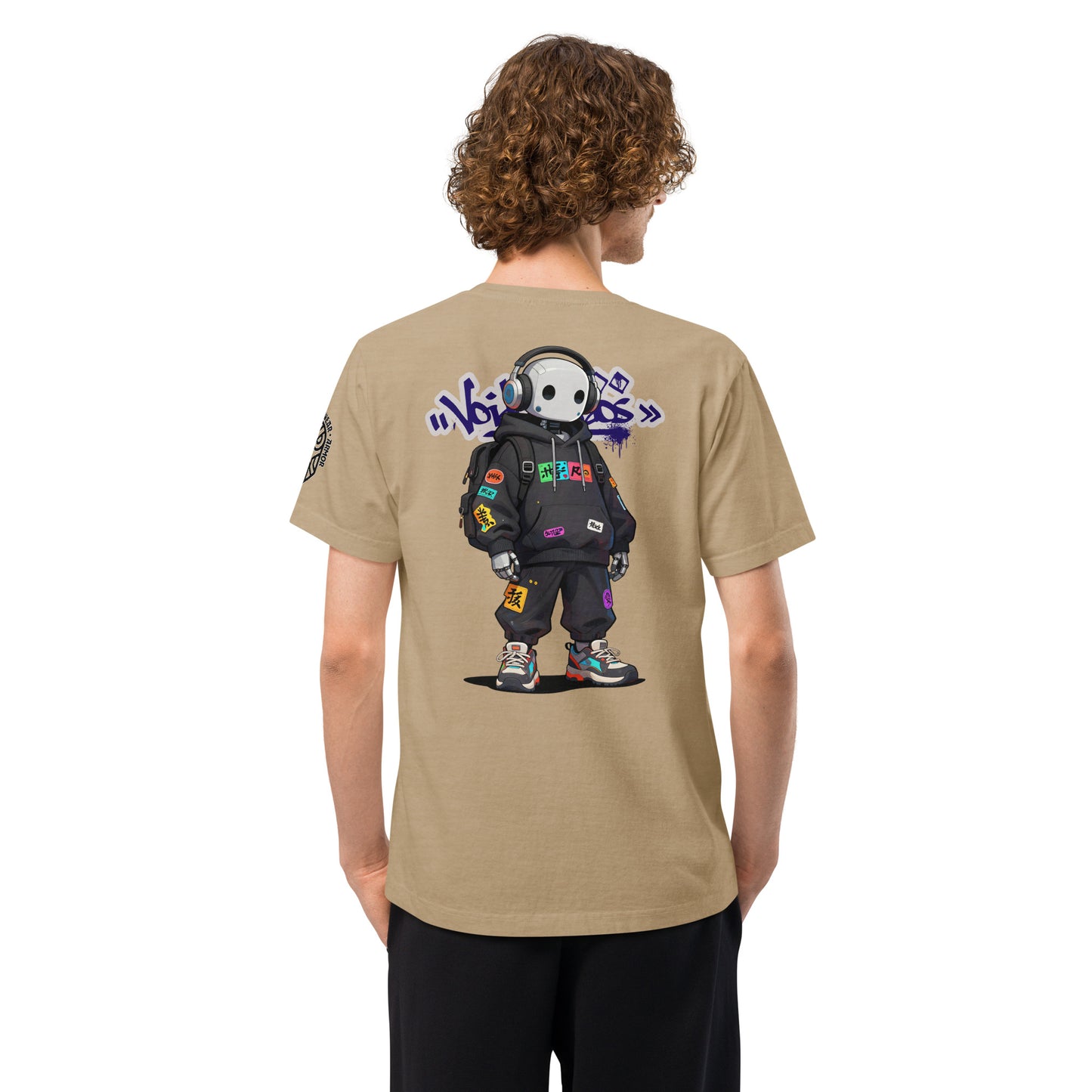Void Chaos Techwear Heavyweight Oversized Graphic T-Shirt Khaki