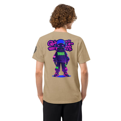 Ghost Beatz Techwear Heavyweight Oversized Graphic T-Shirt Khaki