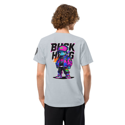 Buck High Techwear Heavyweight Oversized Graphic T-Shirt Light Washed Denim