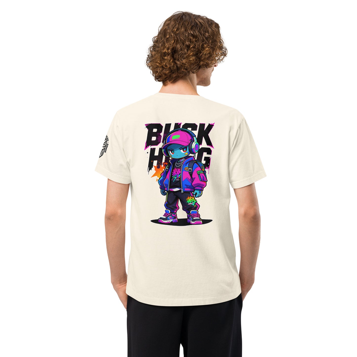 Buck High Techwear Heavyweight Oversized Graphic T-Shirt Vintage White