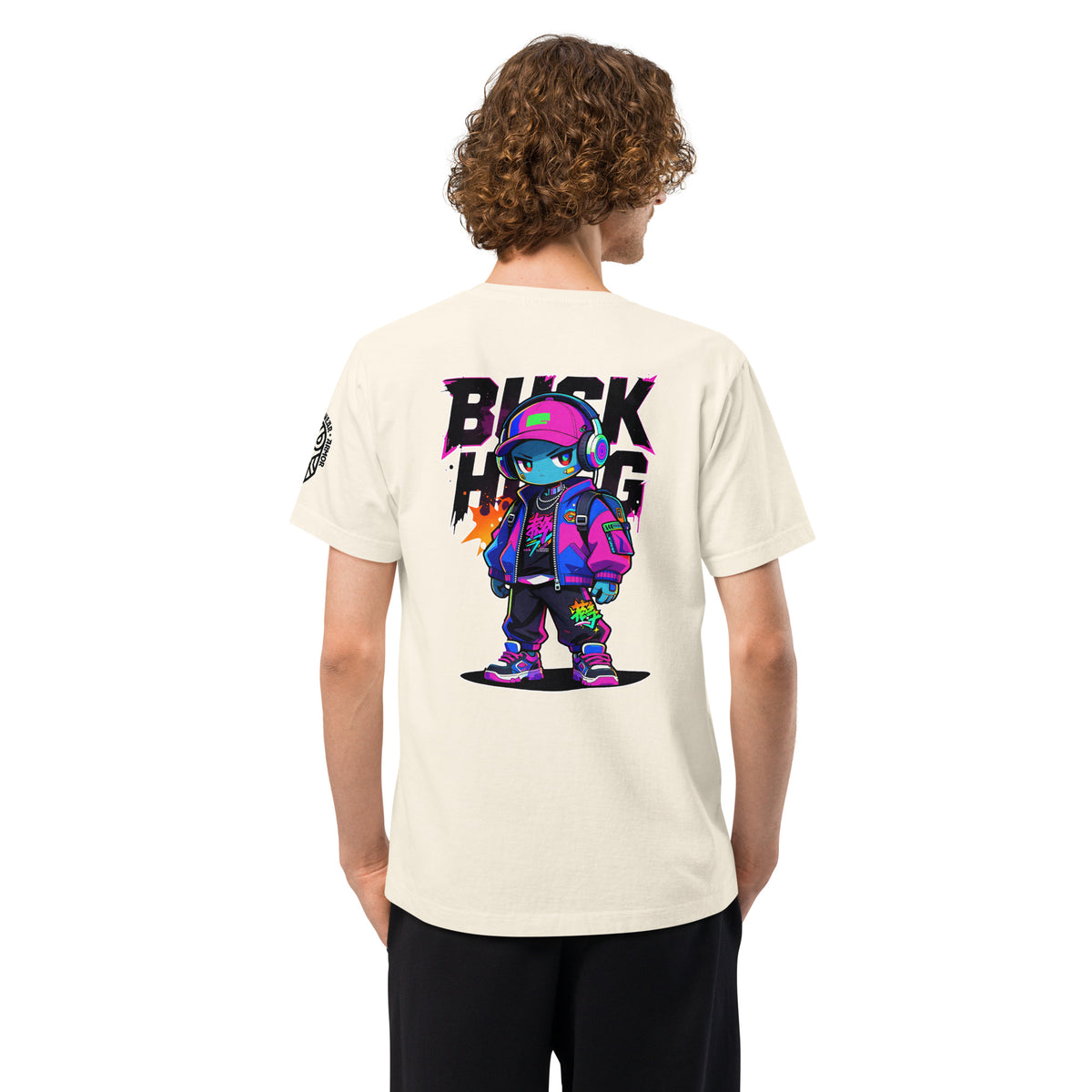 Buck High Techwear Heavyweight Oversized Graphic T-Shirt Vintage White
