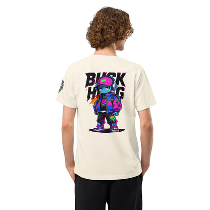 Buck High Techwear Heavyweight Oversized Graphic T-Shirt Vintage White