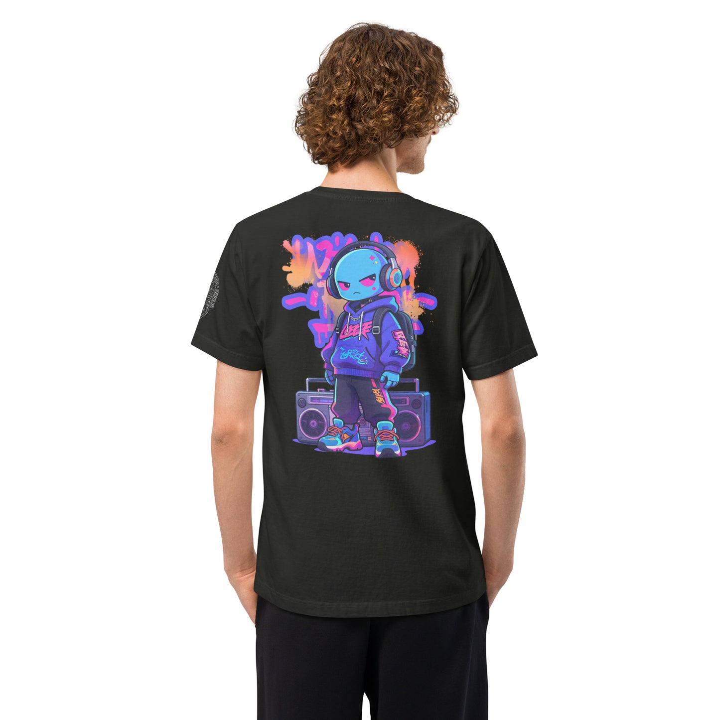 Wild Rush Techwear Heavyweight Oversized Graphic T-Shirt Washed Black