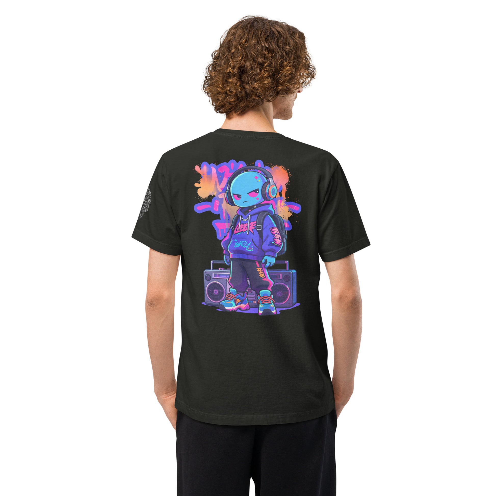 Wild Rush Techwear Heavyweight Oversized Graphic T-Shirt Washed Black