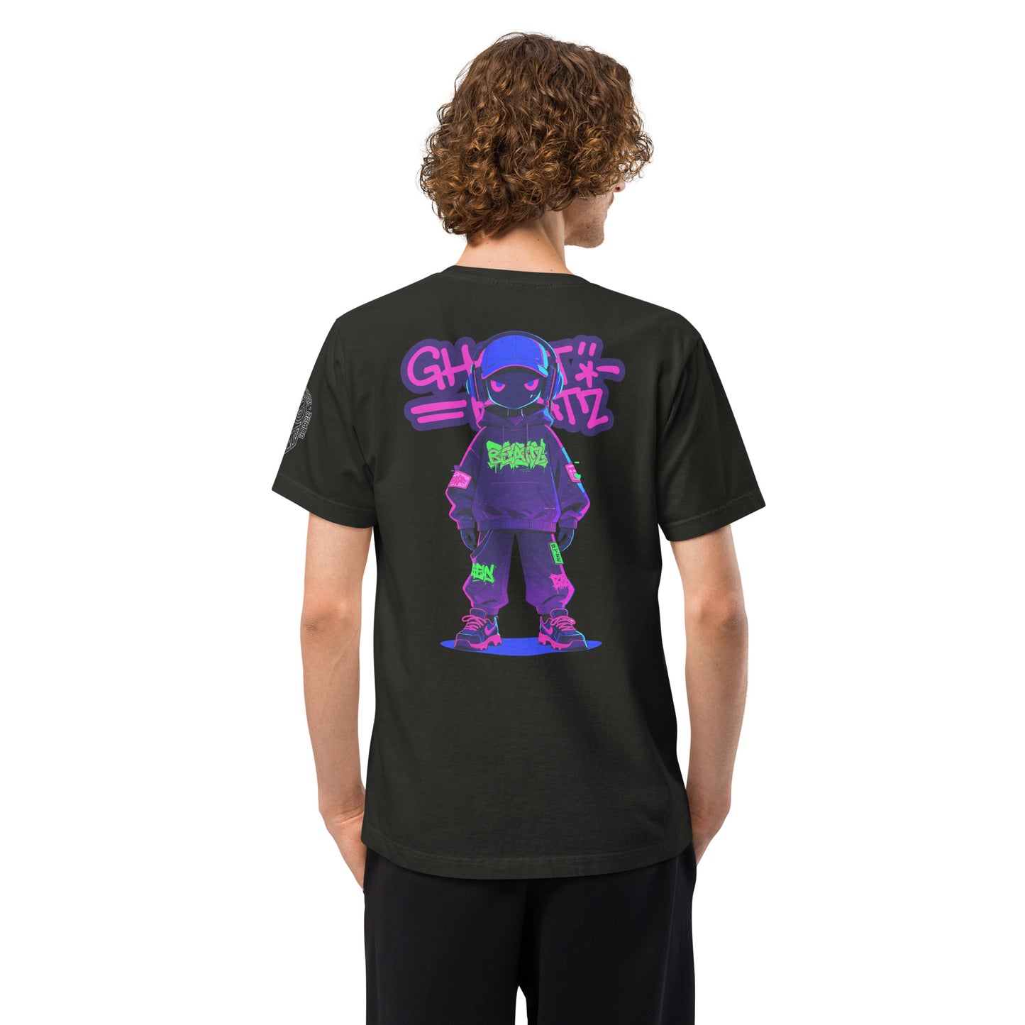 Ghost Beatz Techwear Heavyweight Oversized Graphic T-Shirt Washed Black