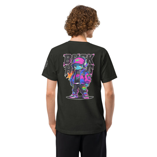 Buck High Techwear Heavyweight Oversized Graphic T-Shirt Washed Black