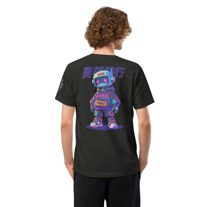 Cyber Execution Techwear Heavyweight Oversized Graphic T-Shirt Washed Black