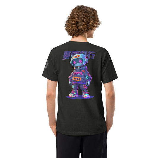 Cyber Execution Techwear Heavyweight Oversized Graphic T-Shirt Washed Black