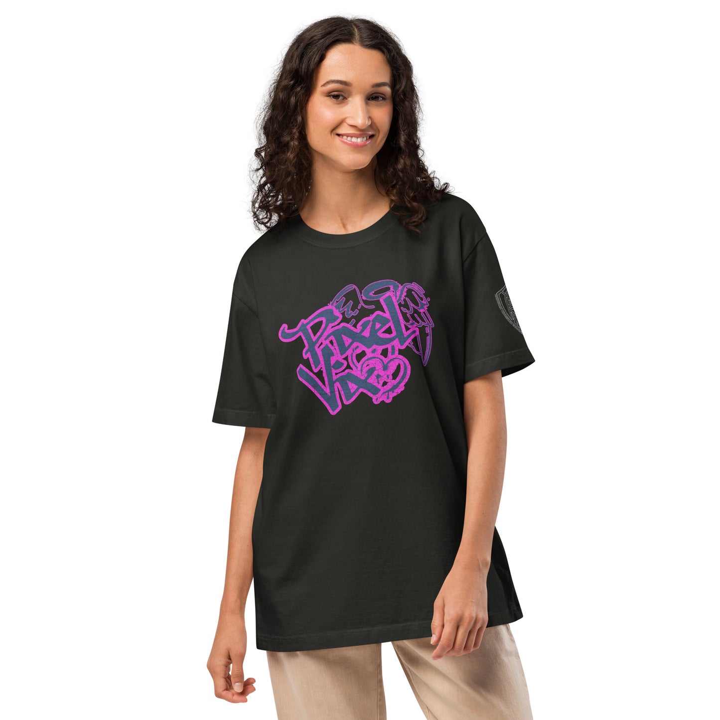 Pixel Vix Cyberpunk Techwear Heavyweight Oversized Graphic T-Shirt