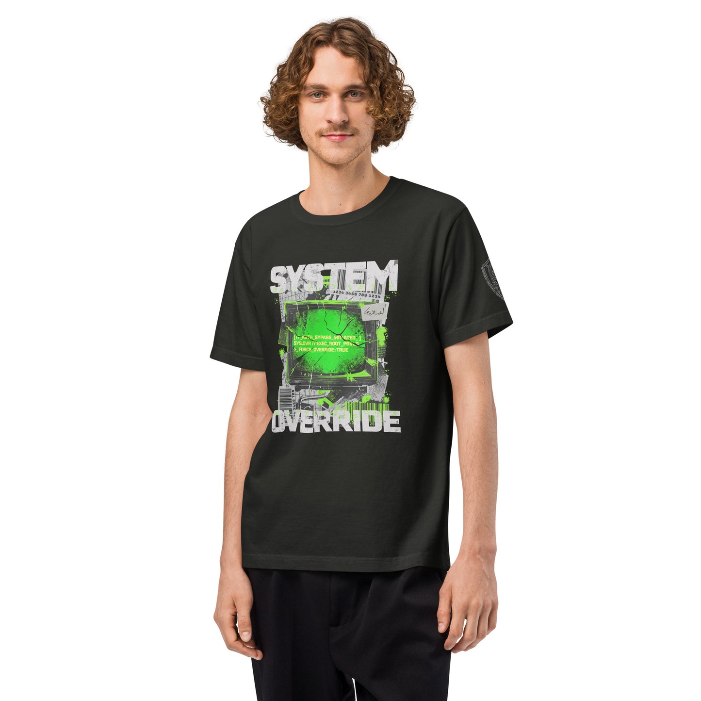 System Override Heavyweight Oversized Graphic T-Shirt Washed Black