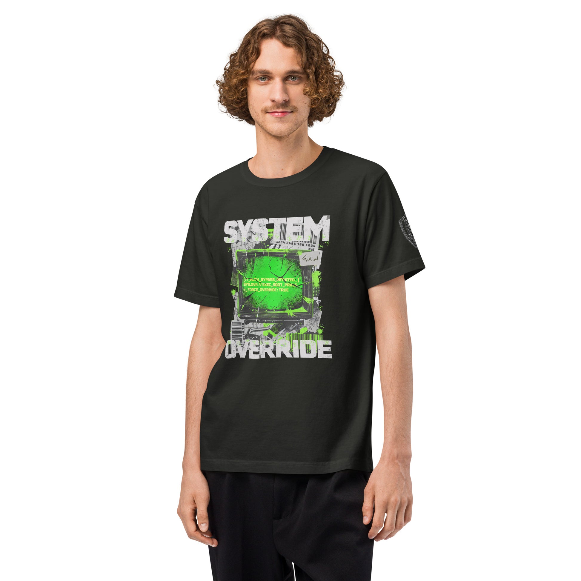 System Override Heavyweight Oversized Graphic T-Shirt Washed Black
