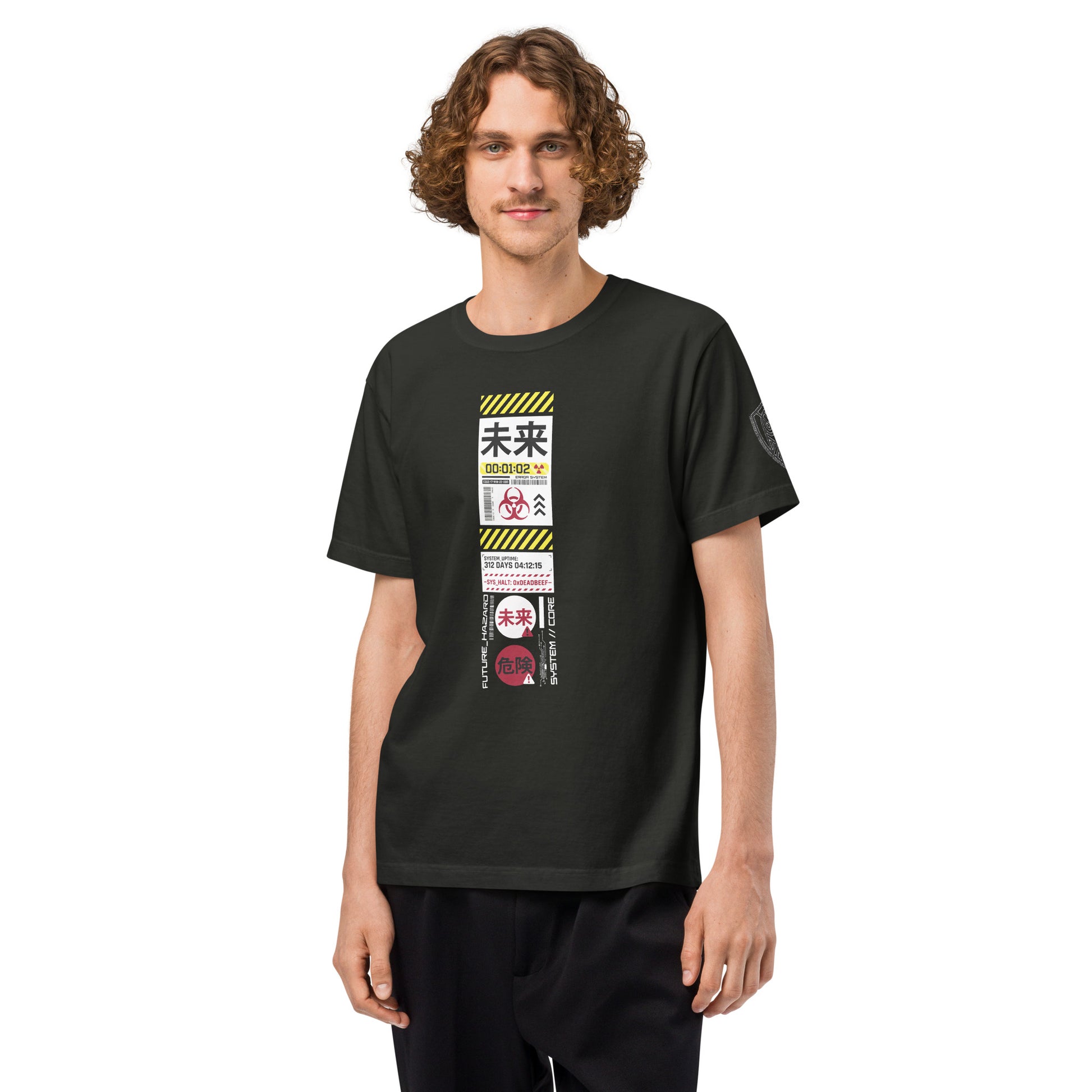Future Hazard Heavyweight Oversized Graphic T-Shirt Washed Black