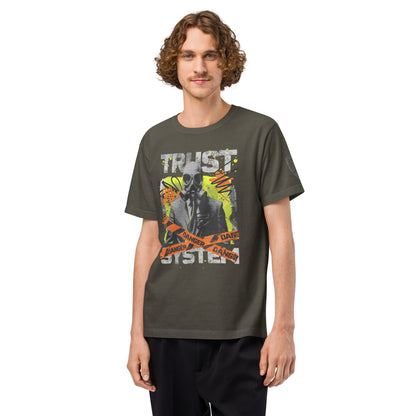 Trust The System Heavyweight Oversized Graphic T-Shirt Washed Charcoal