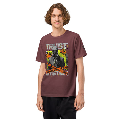 Trust The System Heavyweight Oversized Graphic T-Shirt Washed Maroon