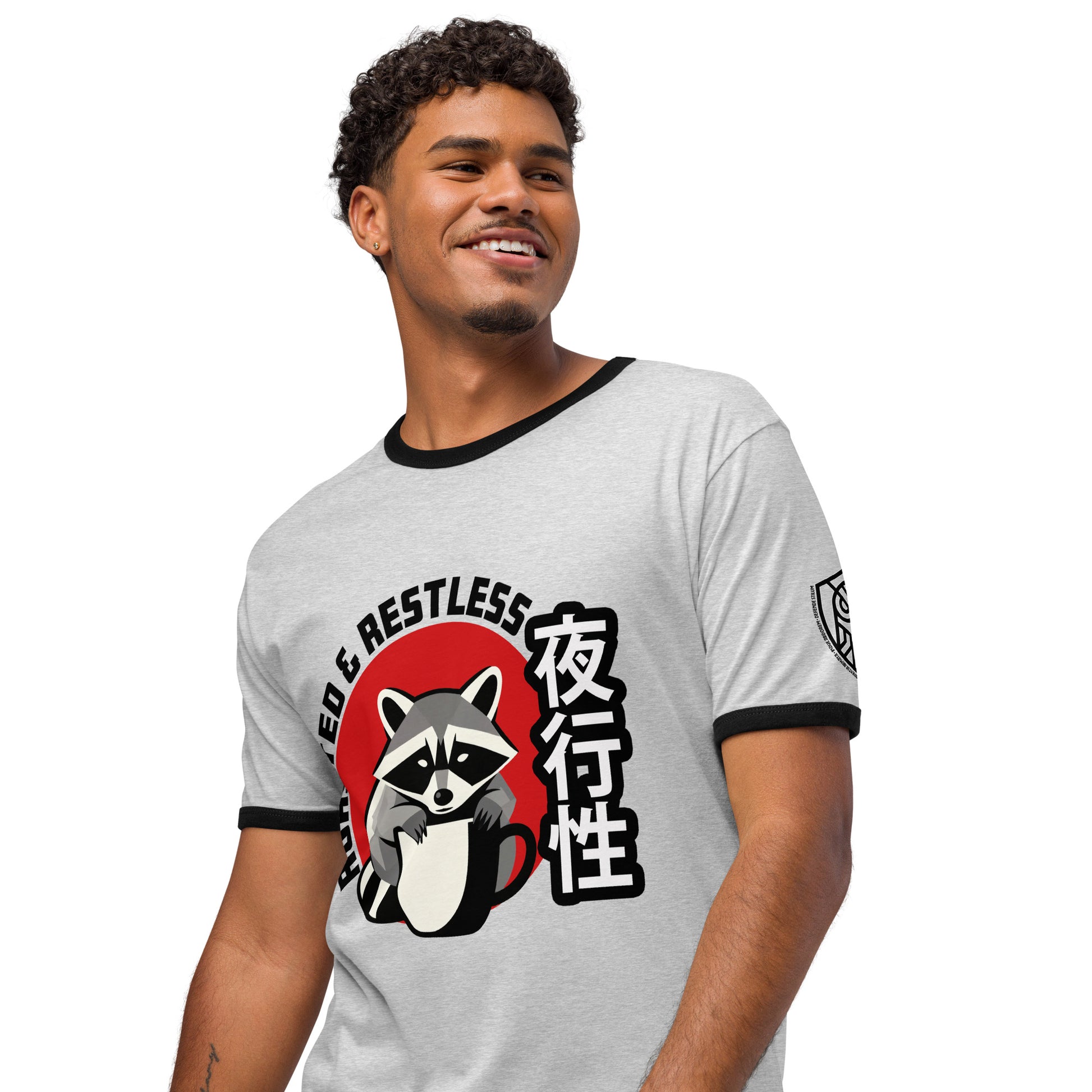 Roasted & Restless Retro Japanese Raccoon Graphic T-Shirt