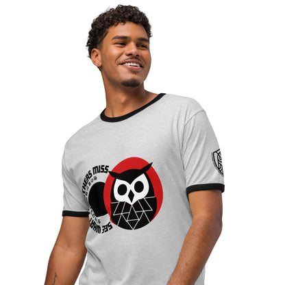 Geometric Owl Vision Retro Japanese Graphic T-Shirt