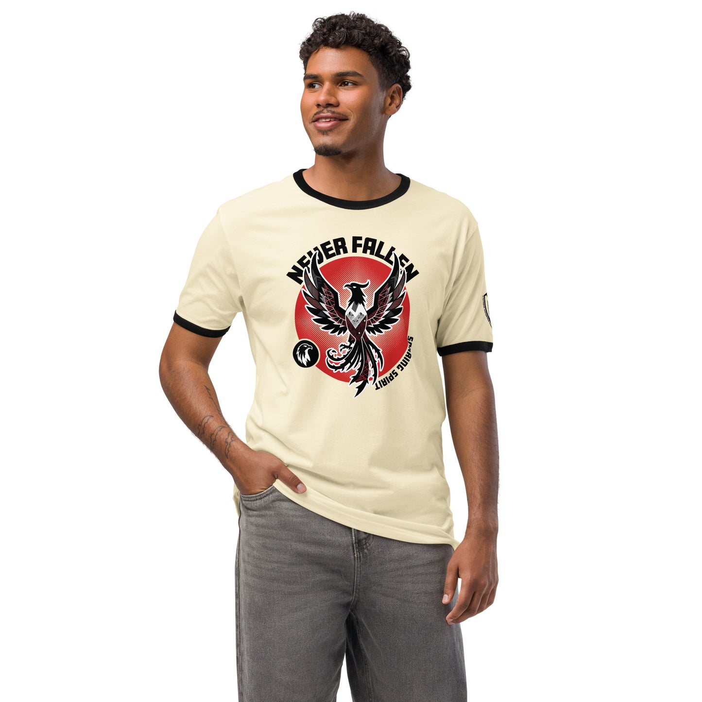 Never Fallen Graphic T-Shirt Natural Black