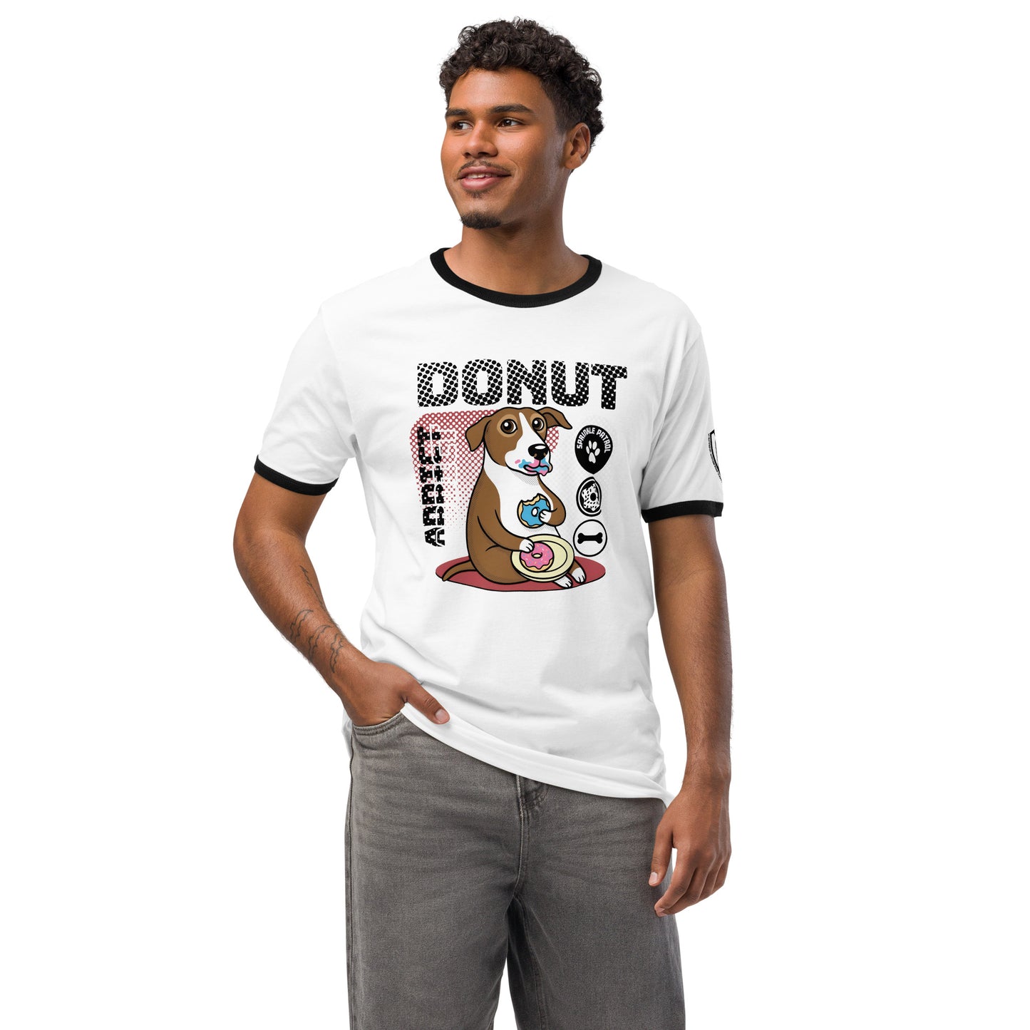 Donut Addict Graphic T-Shirt White Black
