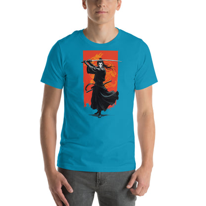 Enigma Warrior Otaku Streetwear Graphic T-Shirt Aqua Adults