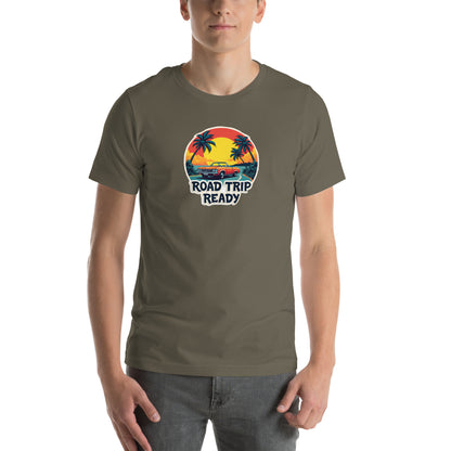 Chrome Dreams Road Trip Retro Graphic T-Shirt Army Adults