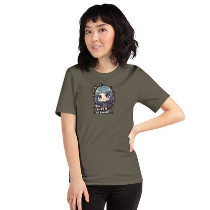 Too Cute Otaku Graphic T-Shirt Army Adults