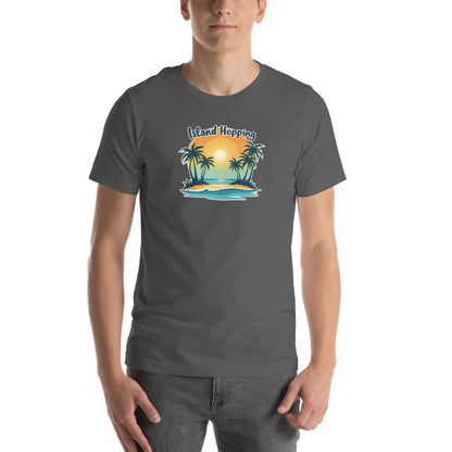 Island Vibes Retro Graphic T-Shirt Asphalt Adults
