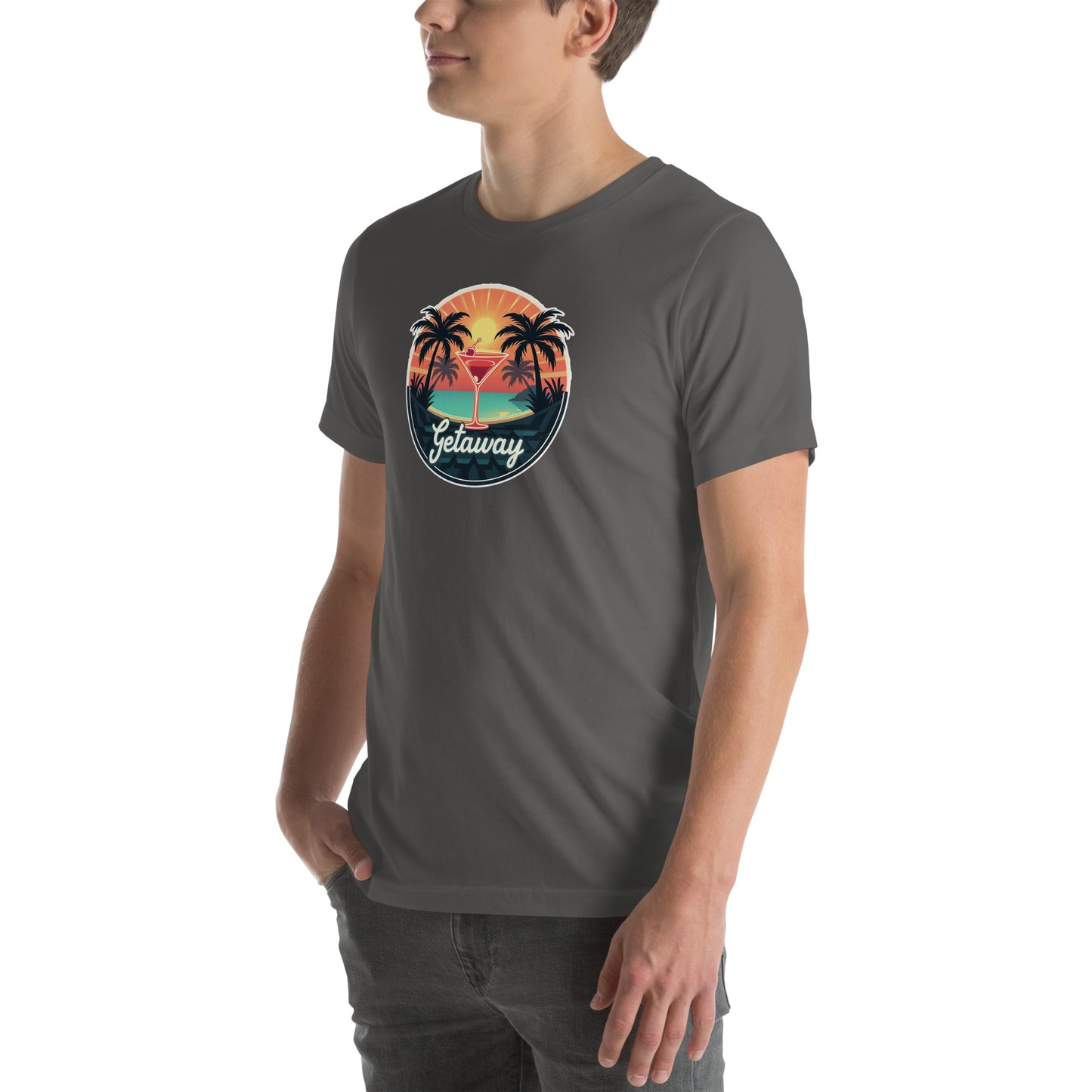 Sunset Sipping Retro Graphic T-Shirt