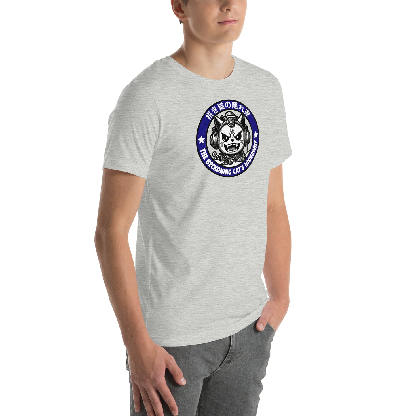 Beckoning Cat's Hideaway Retro Distressed Japanese Graphic T-Shirt