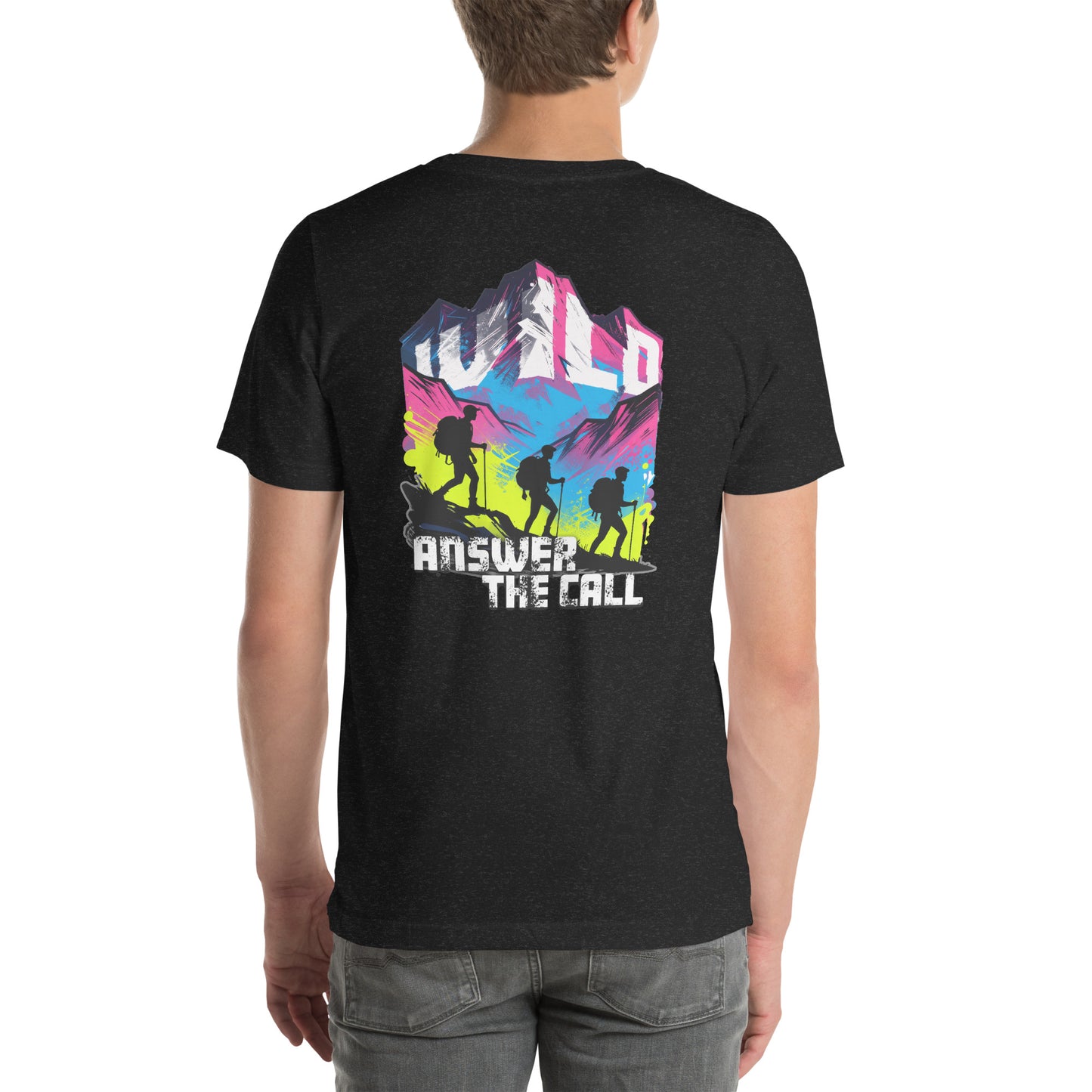 Answer the Call Hiking Graphic T-Shirt Black Heather
