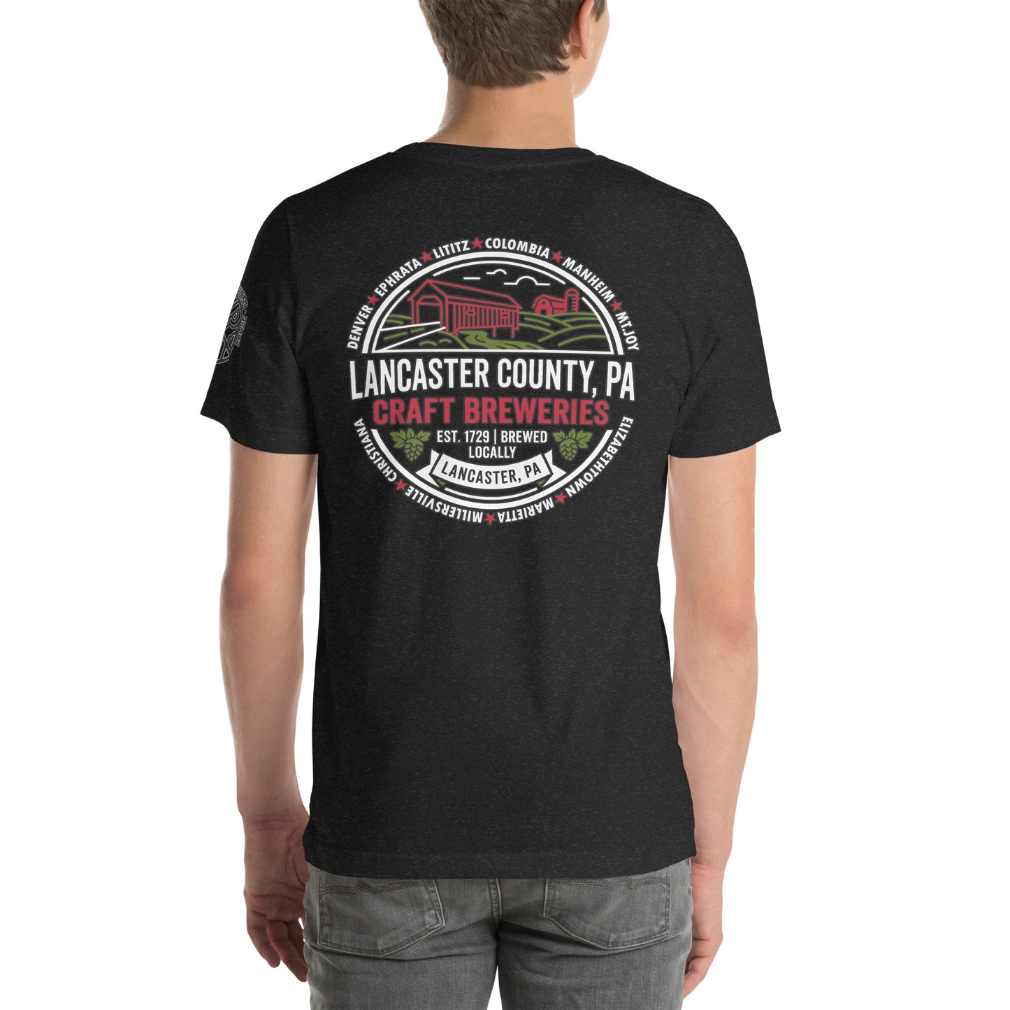 Lancaster County Craft Breweries Graphic T-Shirt Black Heather