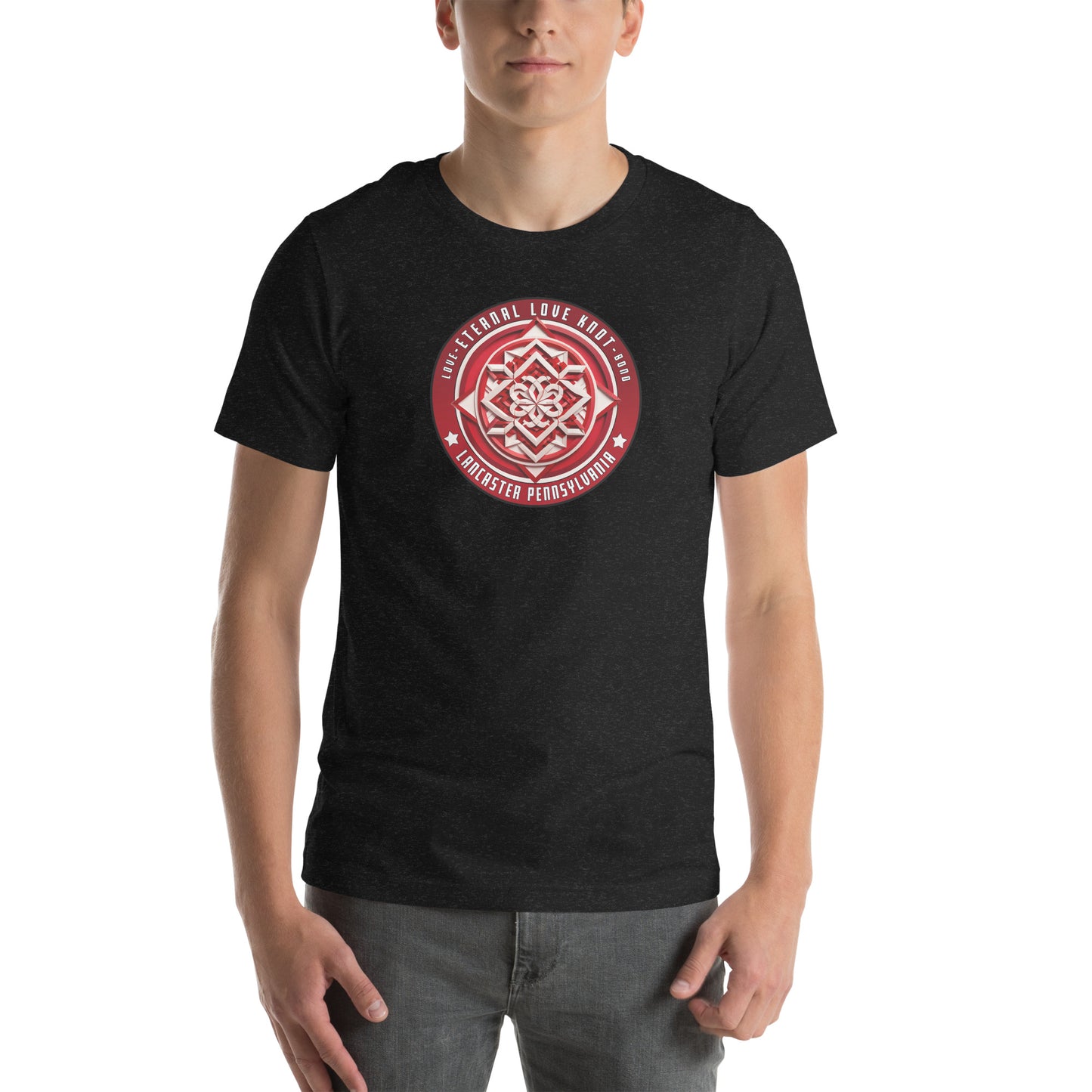Eternal Love Knot Hex Graphic T-Shirt Black Heather Adults