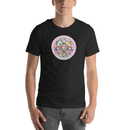 Bountiful Blossoms Hex Graphic T-Shirt Black Heather Adults