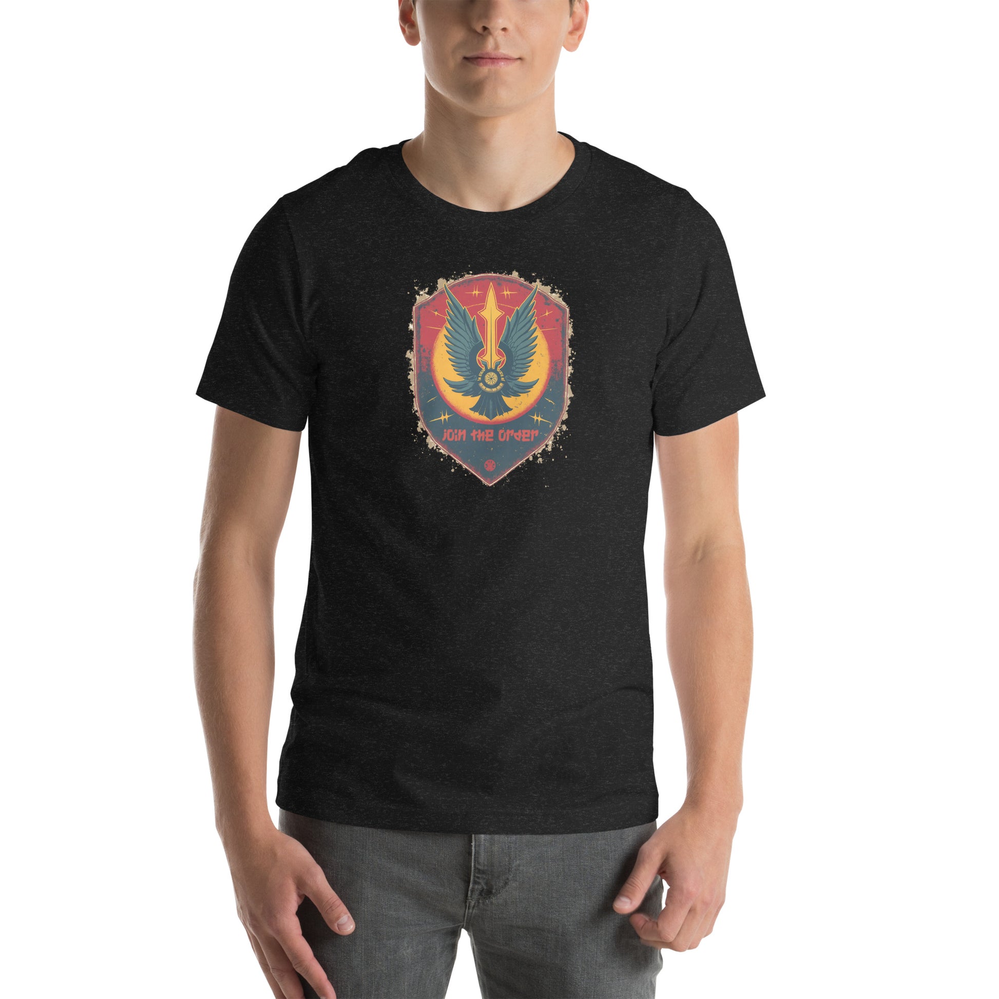 Join the Galactic Order Sci-Fi Graphic T-Shirt Black Heather Adults