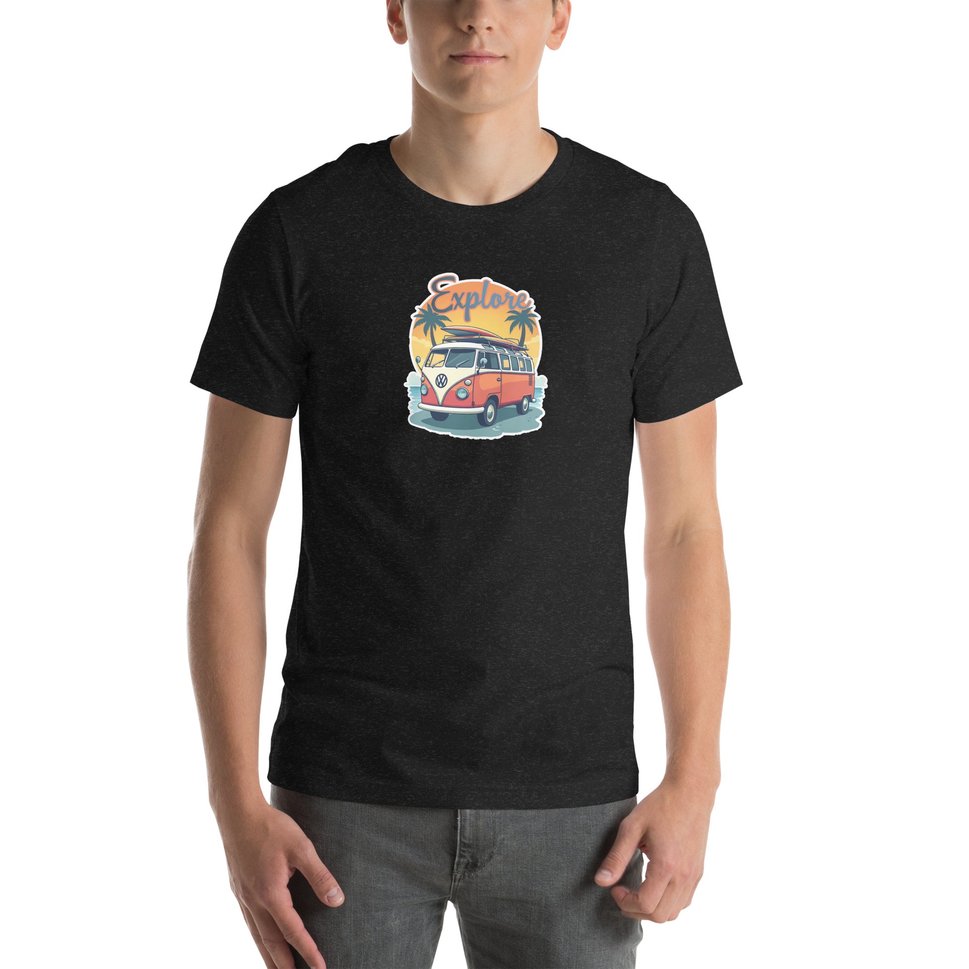 Wanderlust Retro Graphic T-Shirt Black Heather Adults