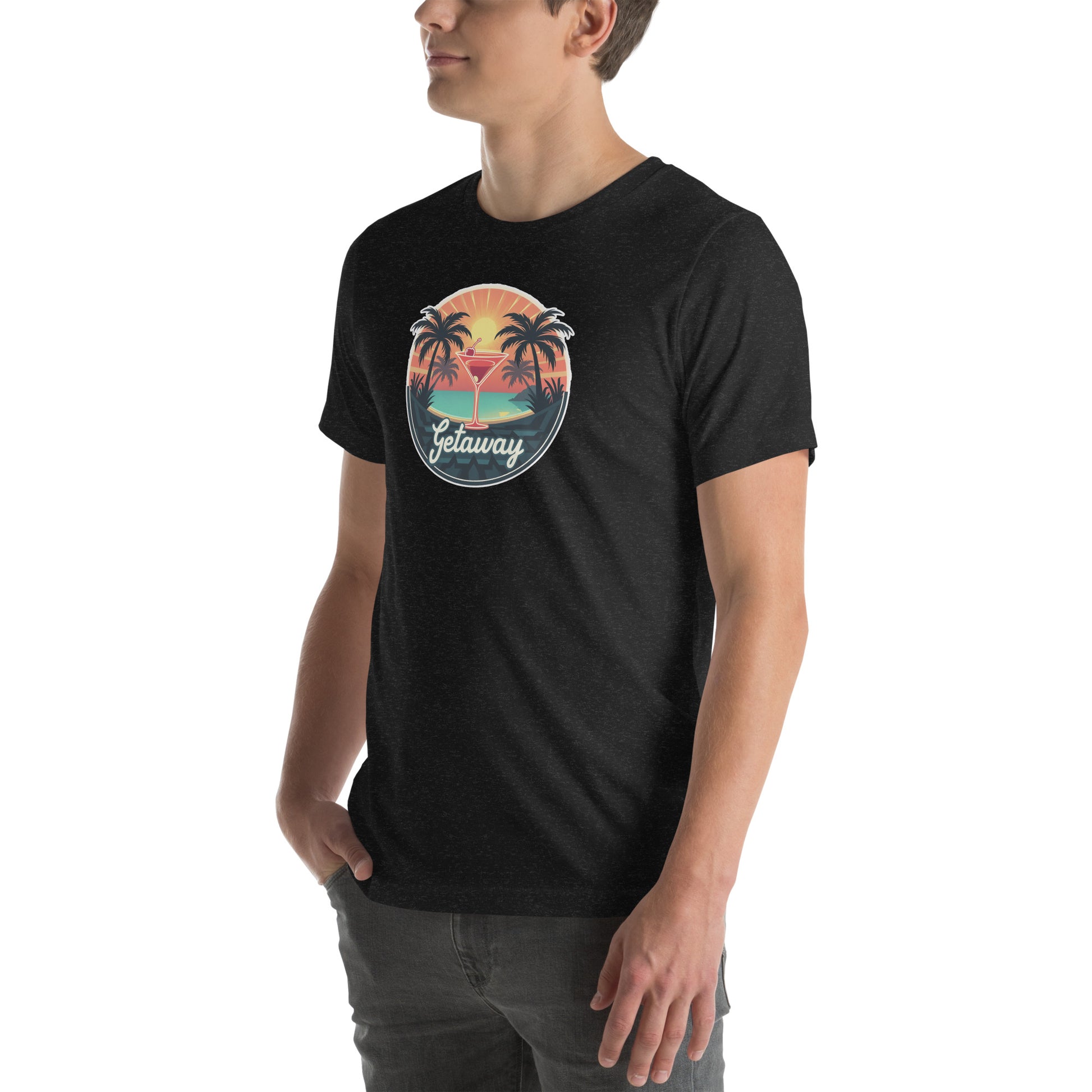 Sunset Sipping Retro Graphic T-Shirt