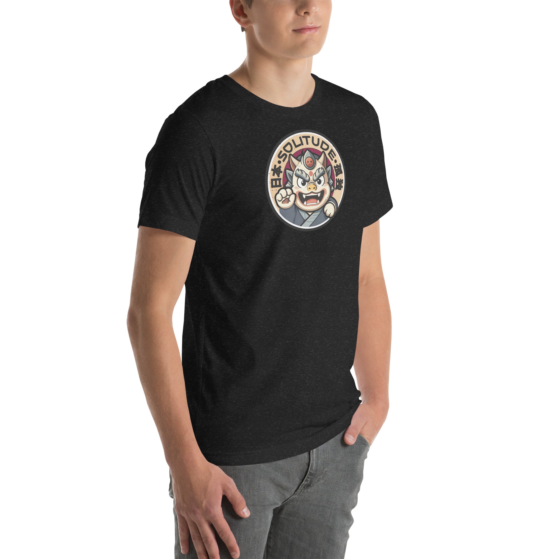 Solitude Retro Distressed Japanese Oni Graphic T-Shirt
