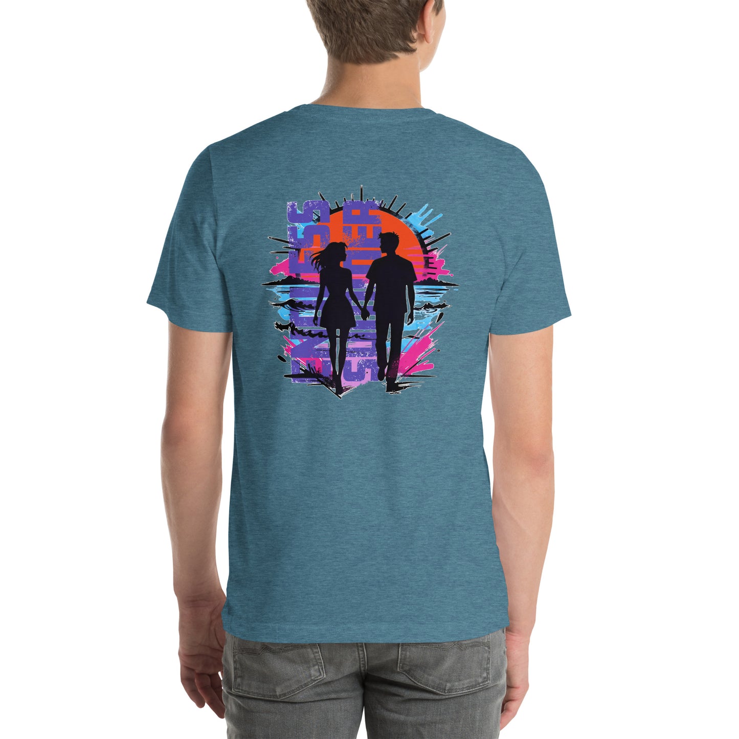Endless Summer Couple Silhouette Graphic T-Shirt Heather Deep Teal