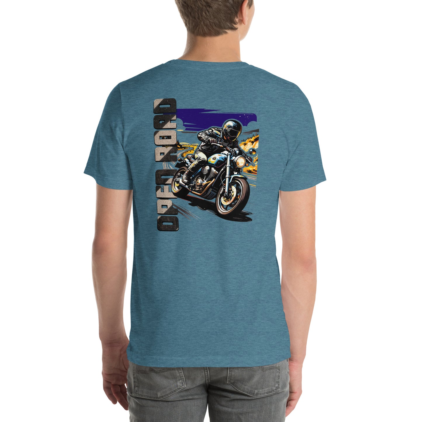 Open Road Motorcycle Graphic T-Shirt Heather Deep Teal