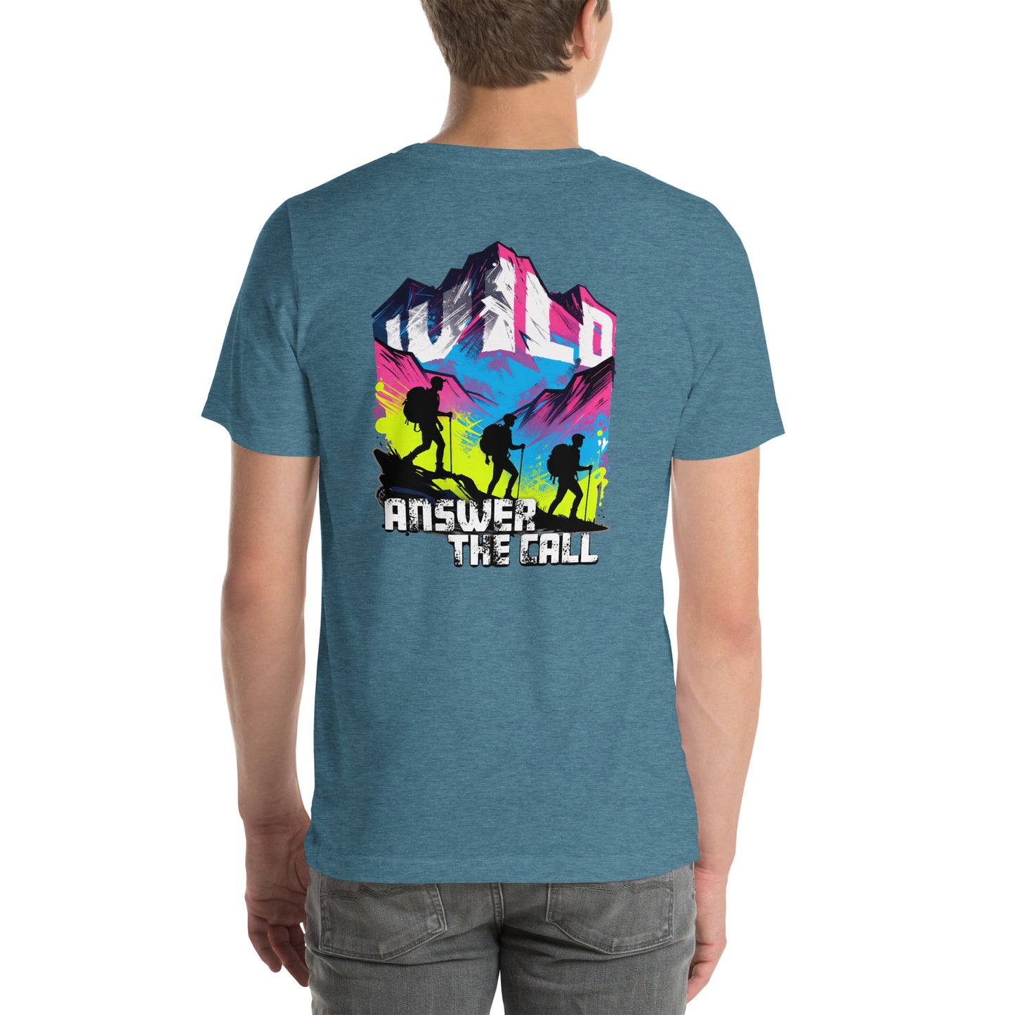 Answer the Call Hiking Graphic T-Shirt Heather Deep Teal