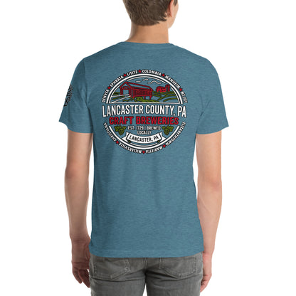 Lancaster County Craft Breweries Graphic T-Shirt Heather Deep Teal